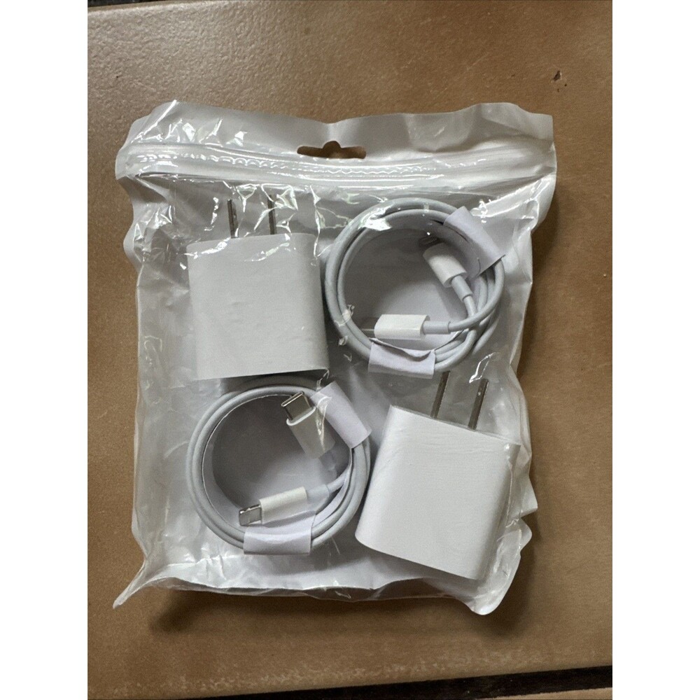 2 Pack 20 Watt Charger USB-C From Charger to Lightening